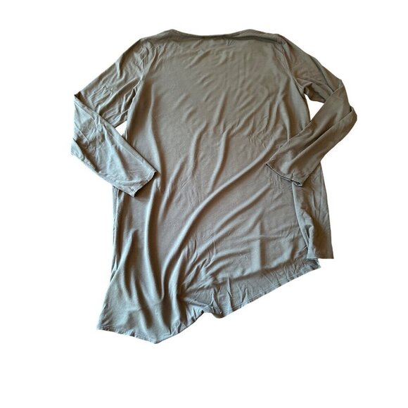 Eileen Fisher Asymmetrical Hem Tunic Top L/G Blue Grey - Picture 5 of 5